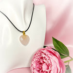 pendentf coeur quartz rose