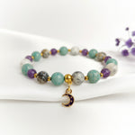 Bracelet Dépression burn - out en Amazonite, lépidolite, opale dendritique - Secret de Cristaux