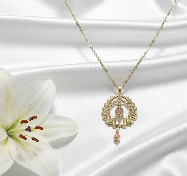 Collier sur mesure – Couronne de Laurier et Pierre Naturelle