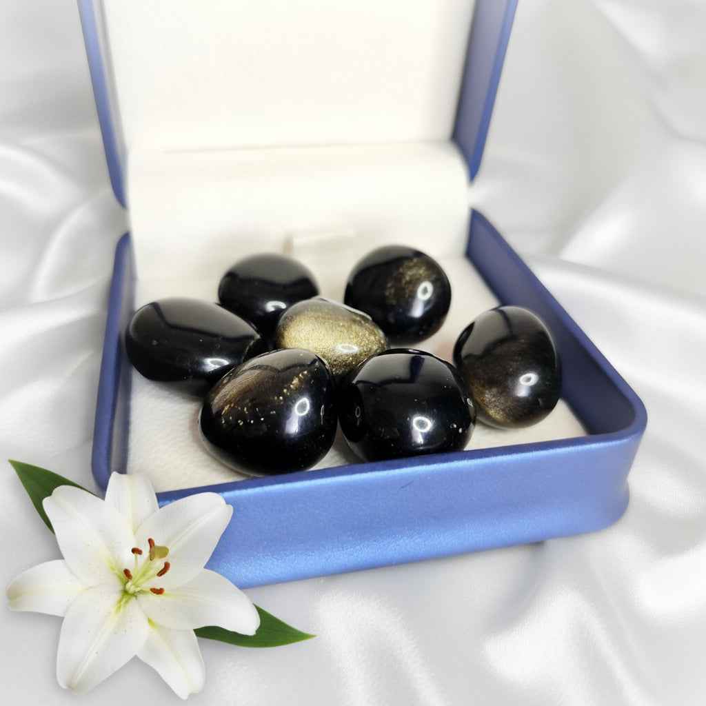 Obsidienne oeil céleste, doré,  coeur au choix