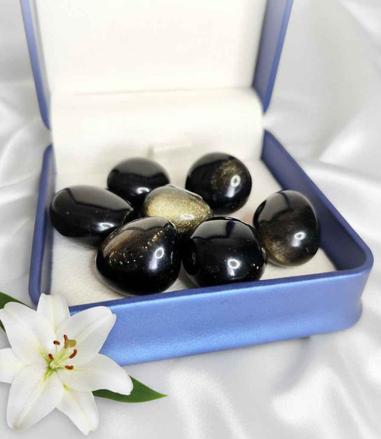 Obsidienne oeil céleste, doré,  coeur au choix