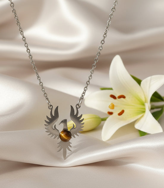 collier ado en oeil de tigre phénix