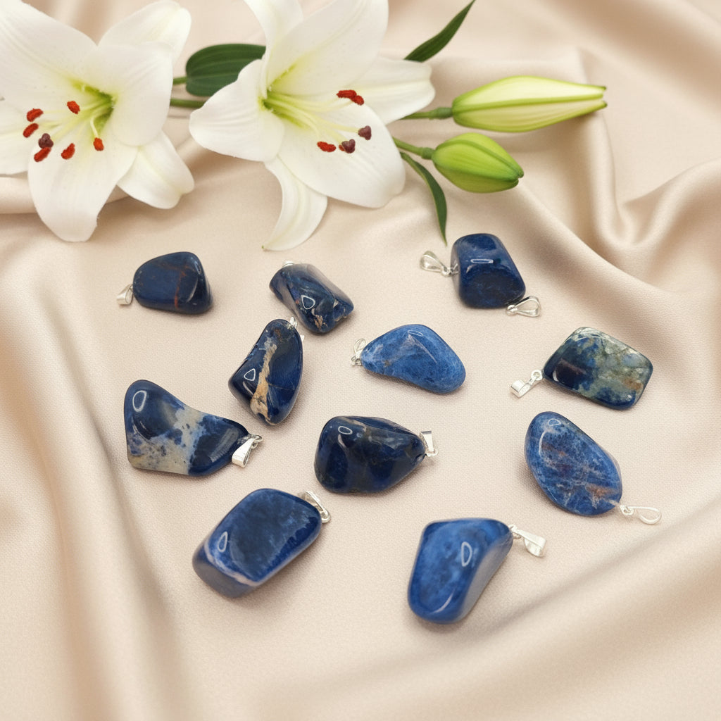 Pierre, Pendentif, collier en sodalite au choix