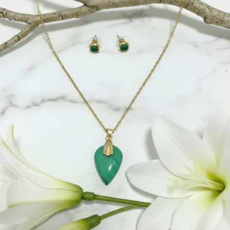 collier doré malachite