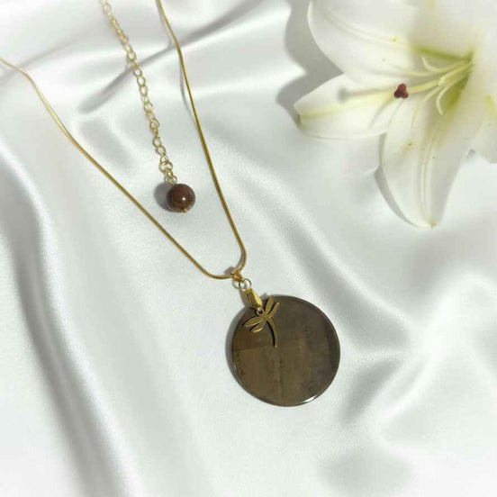 Collier doré et Jaspe brune