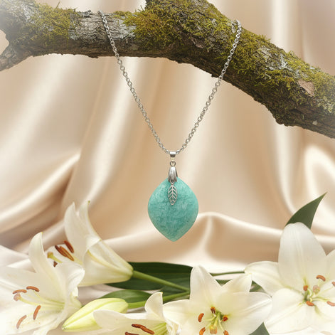collier argenté amazonite