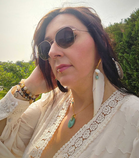 Collier doré en Amazonite