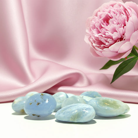 calcédoine bleu extra de namibie 3/4cm