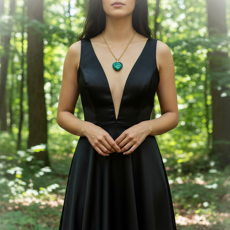 Collier "Appel du coeur" en Malachite, au choix