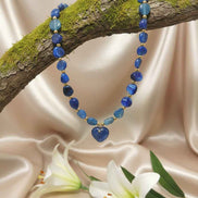Tour de cou collier doré en cyanite coeur, réglable