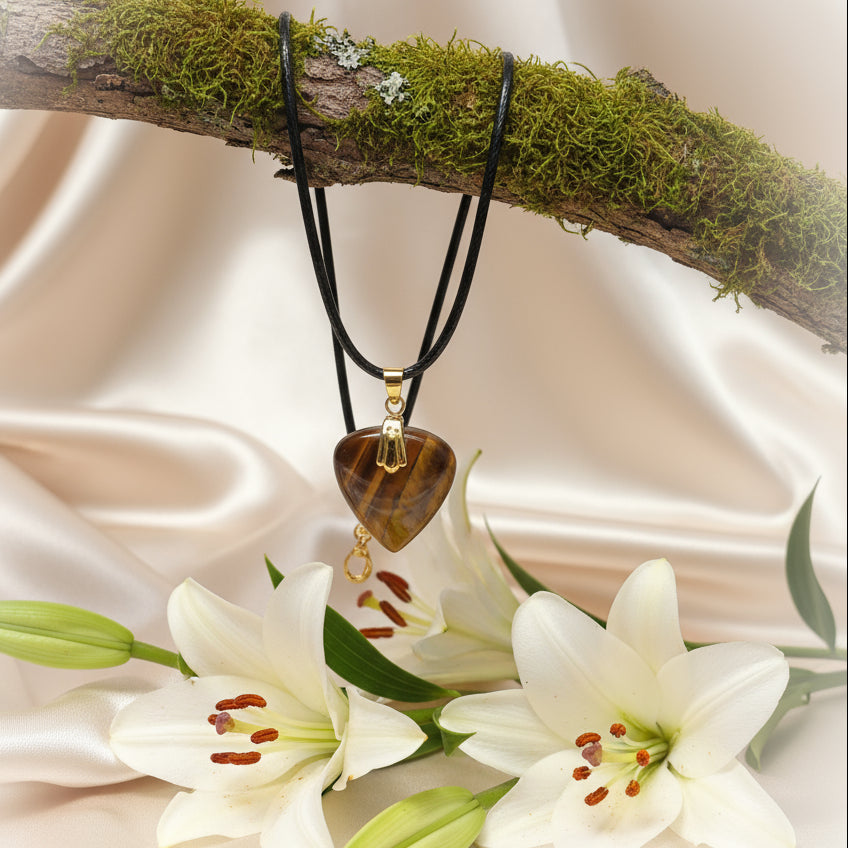 collier noir oeil de tigre