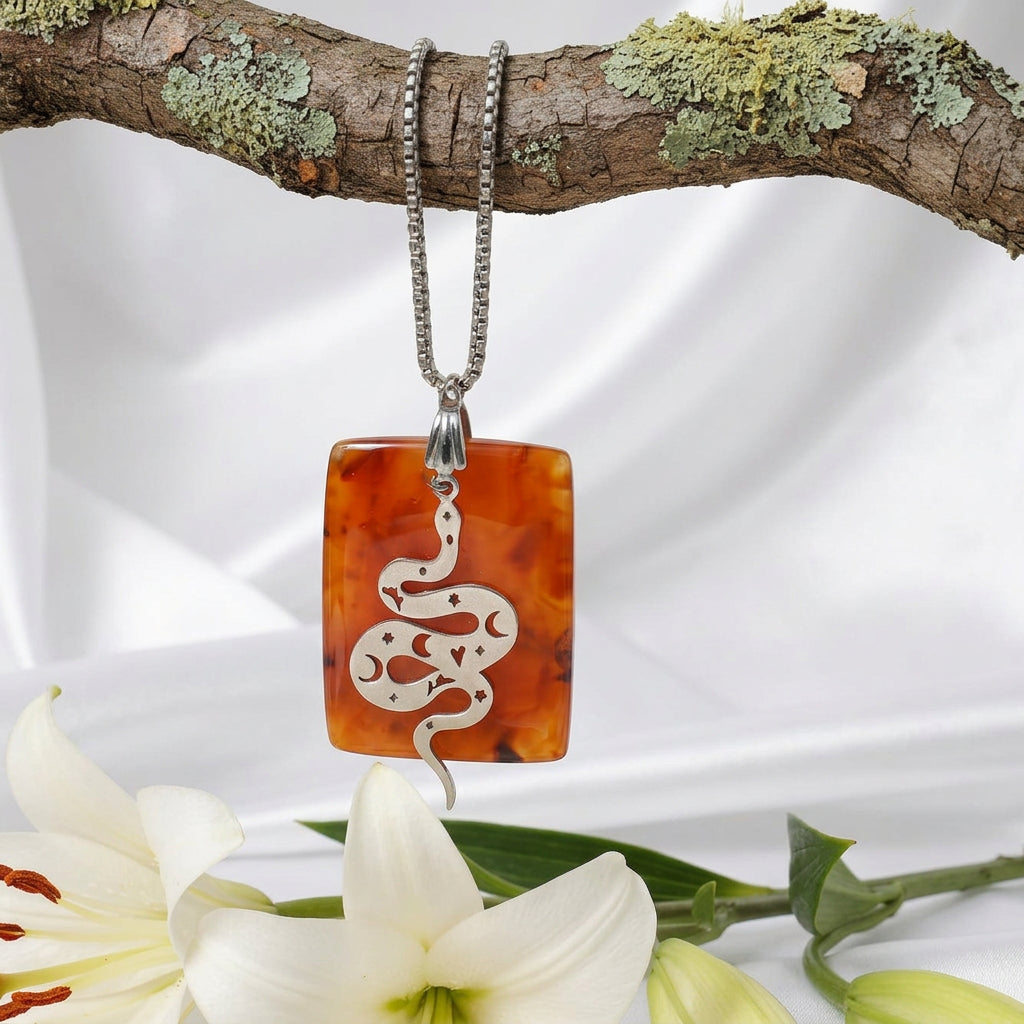 collier chaine cornaline