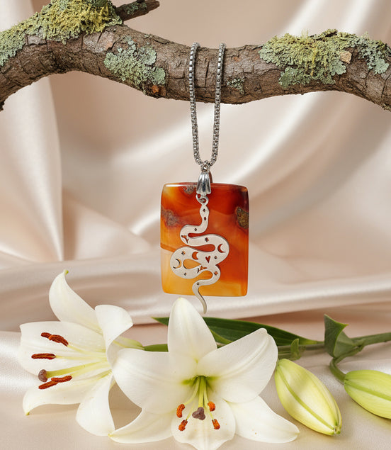 collier chaine cornaline