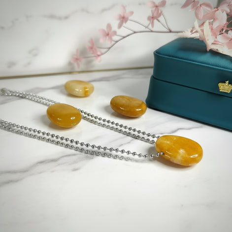 Pierre Aventurine jaune orange, roulés, collier au choix