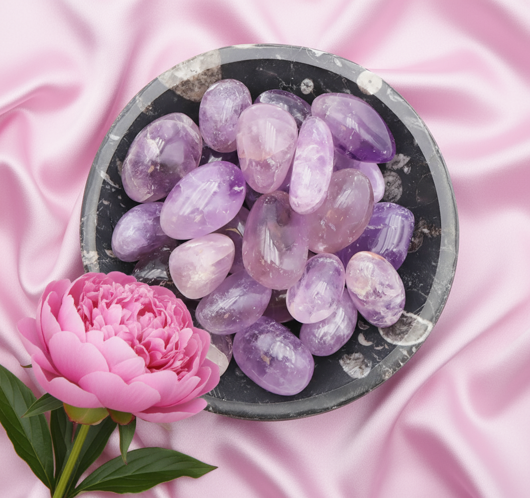 Pierre naturelle d'améthyste roulé, druze, du Brésil, au choix