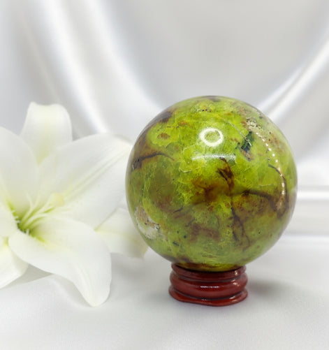 sphére opale verte 7cm