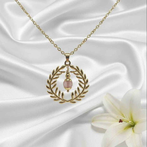 Collier sur mesure – Couronne de Laurier et Pierre Naturelle