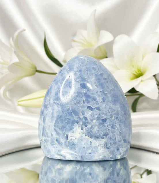 Calcite bleu extra de Madagascar au choix