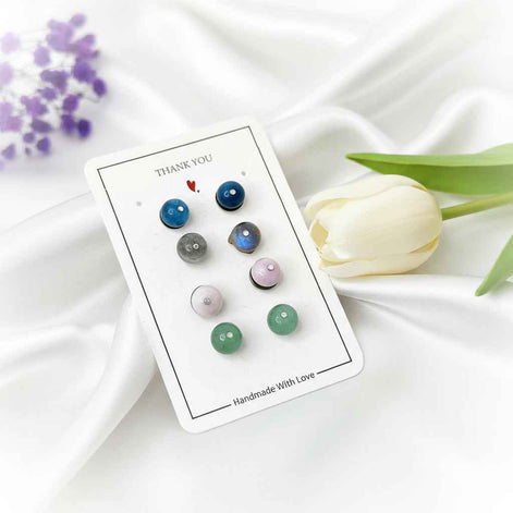 Lot de paires de Puces d oreilles en pierre naturelle au choix