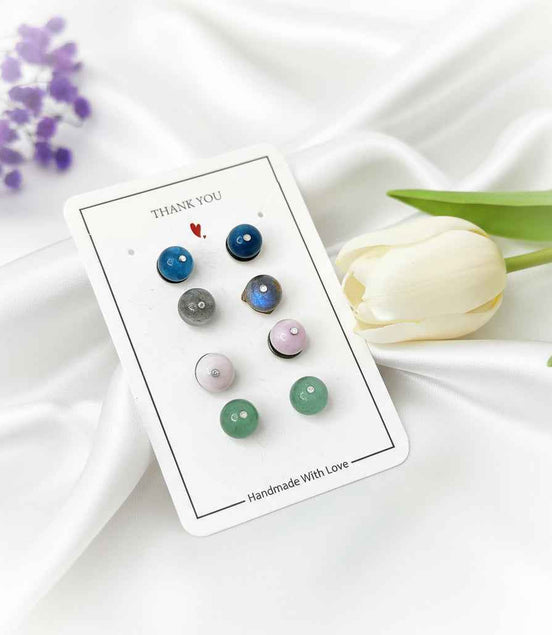 Lot de paires de Puces d oreilles en pierre naturelle au choix