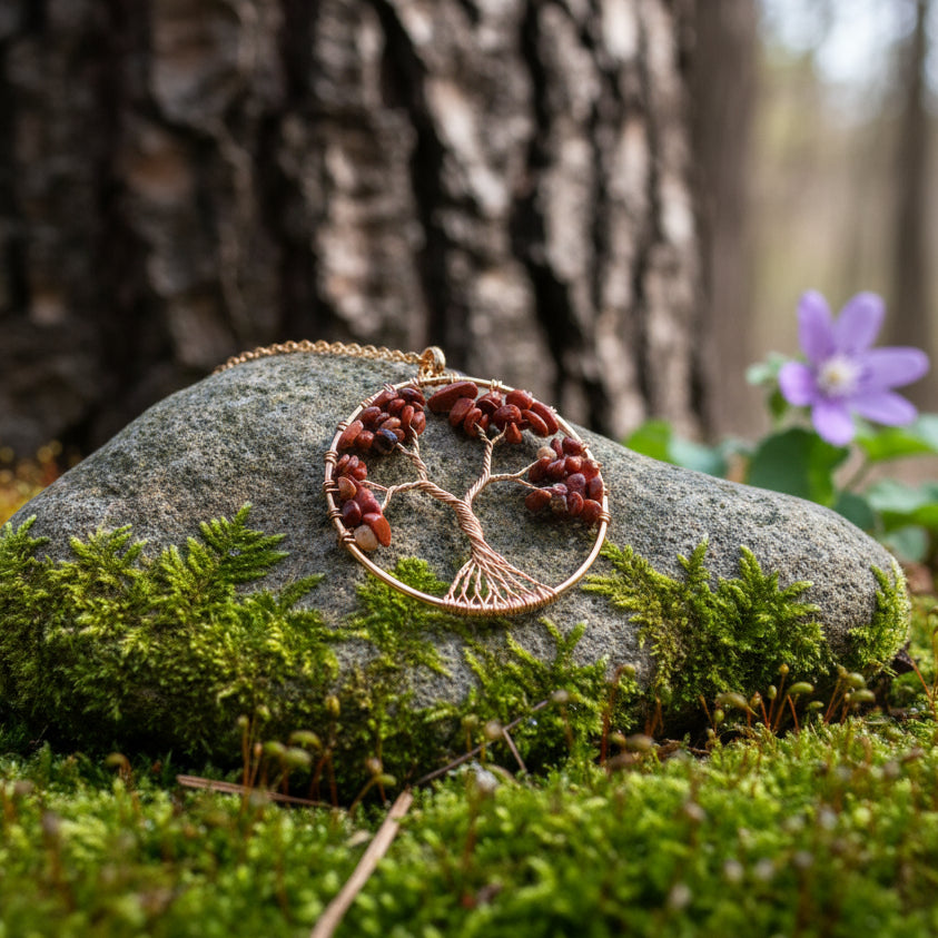 arbre de vie collier doré