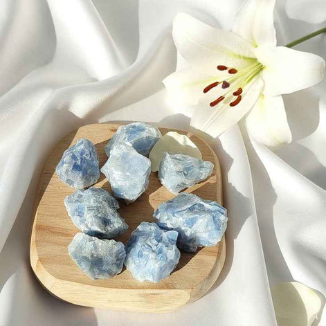 Calcite bleu extra de Madagascar au choix