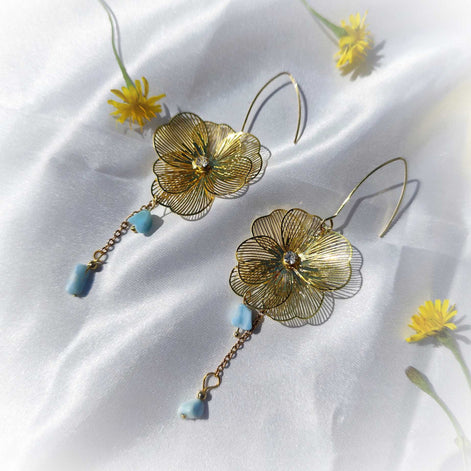 Boucles d’oreilles dorées Fleur & Larimar