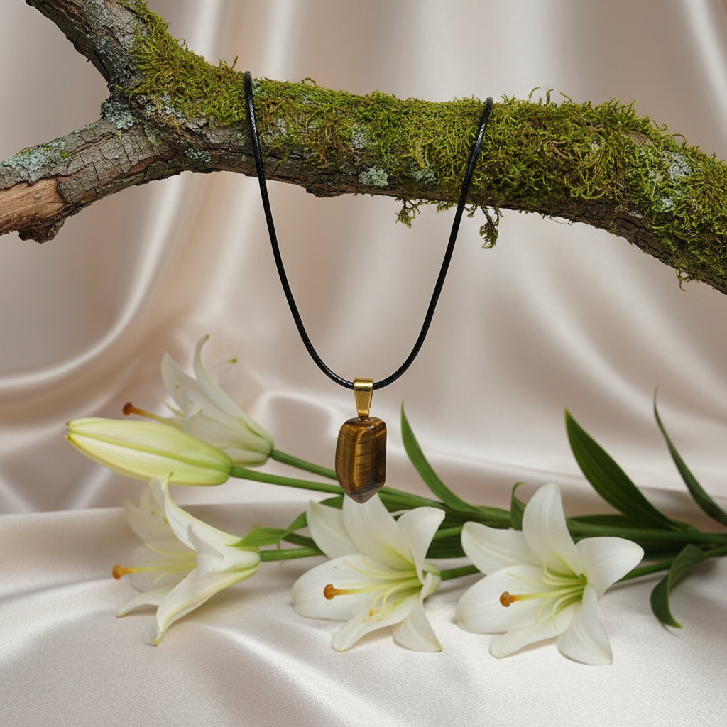 Collier minimaliste en oeil de tigre Au choix