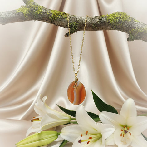 collier cornaline doré