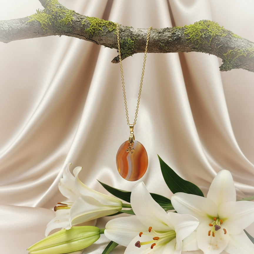 collier cornaline doré