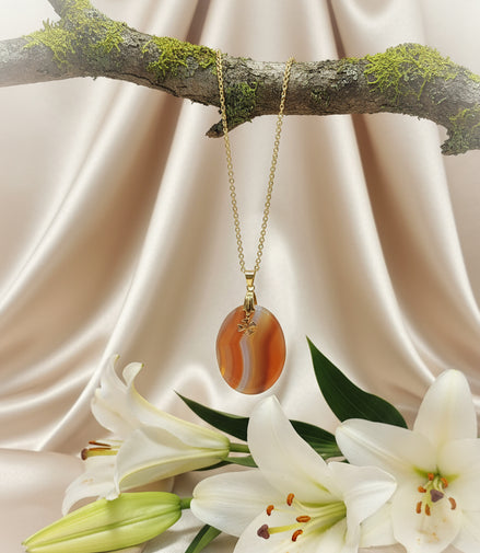 collier cornaline doré