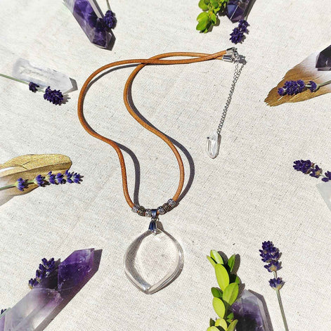 Collier en quartz de roche extra gardien de lumière