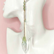 Boucle longue en Plumes sacrées, aventurine ou labradorite
