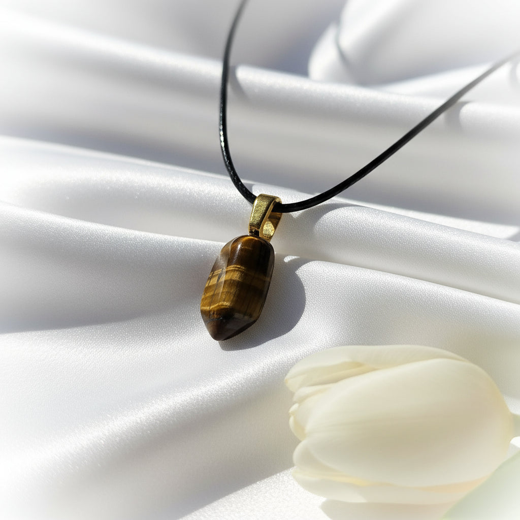 Collier minimaliste en oeil de tigre Au choix