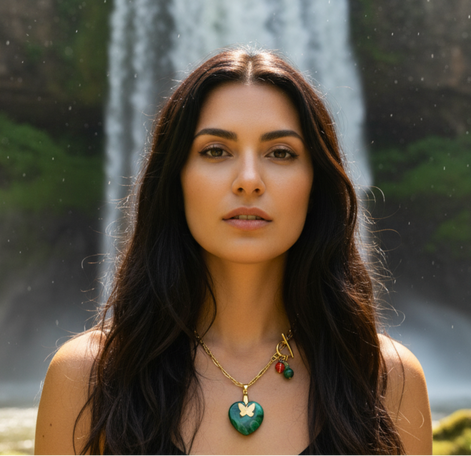 Collier “L'appel du coeur” Malachite