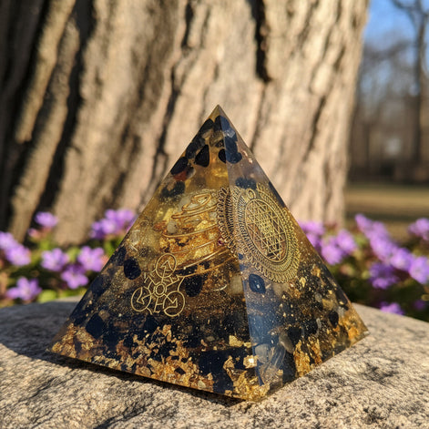 orgonite pyramide protection tourmaline noire