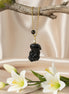 collier doré pixiu obsidienne