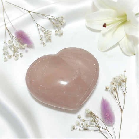coeur en quartz rose
