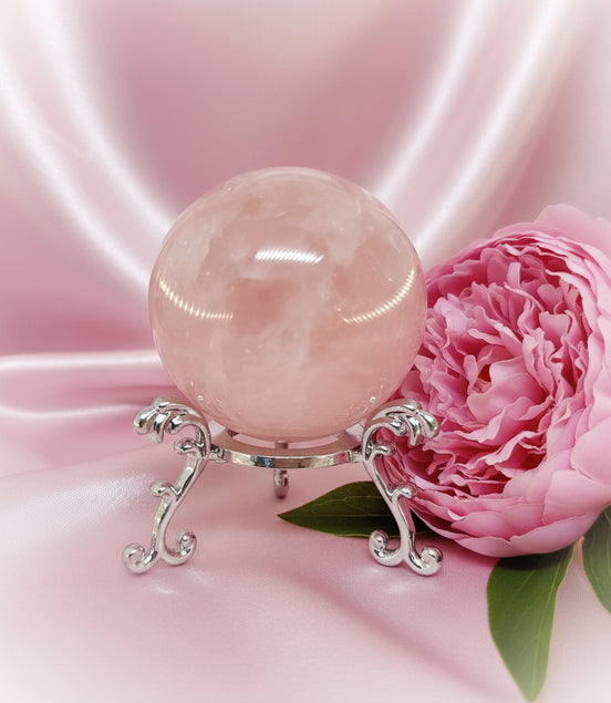 Sphère boule en quartz rose