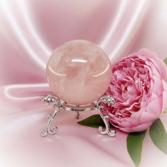 Sphère boule en quartz rose