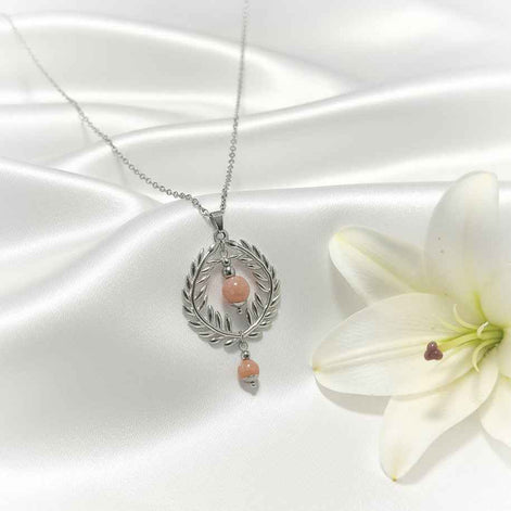 Collier sur mesure – Couronne de Laurier et Pierre Naturelle