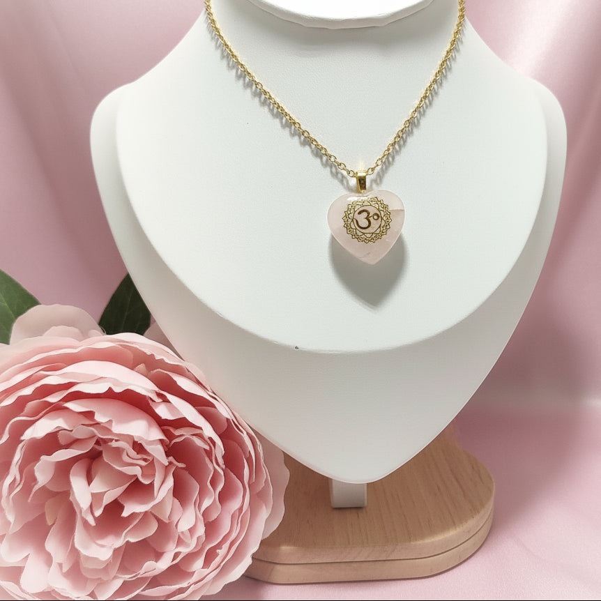 Pendentif en quartz rose sur bélière au choix