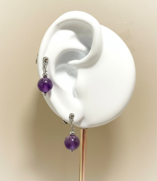 petites boucles en améthyste