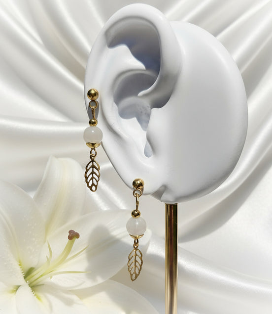 Boucles d'oreilles avec pierre au choix, sur mesure