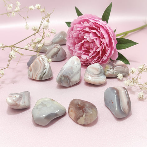 Pendentif ou pierre libre en Agate du Botswana rose extra 2 cm