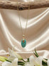 Collier Amazonite sur chaine doré en acier inoxydable