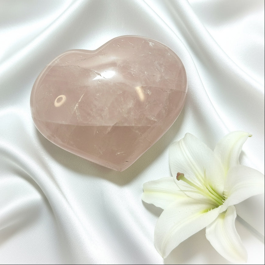 gros coeur de quartz rose pour chambre enfant