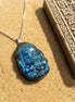 Collier Ganesh en labradorite bleu, argenté ou doré
