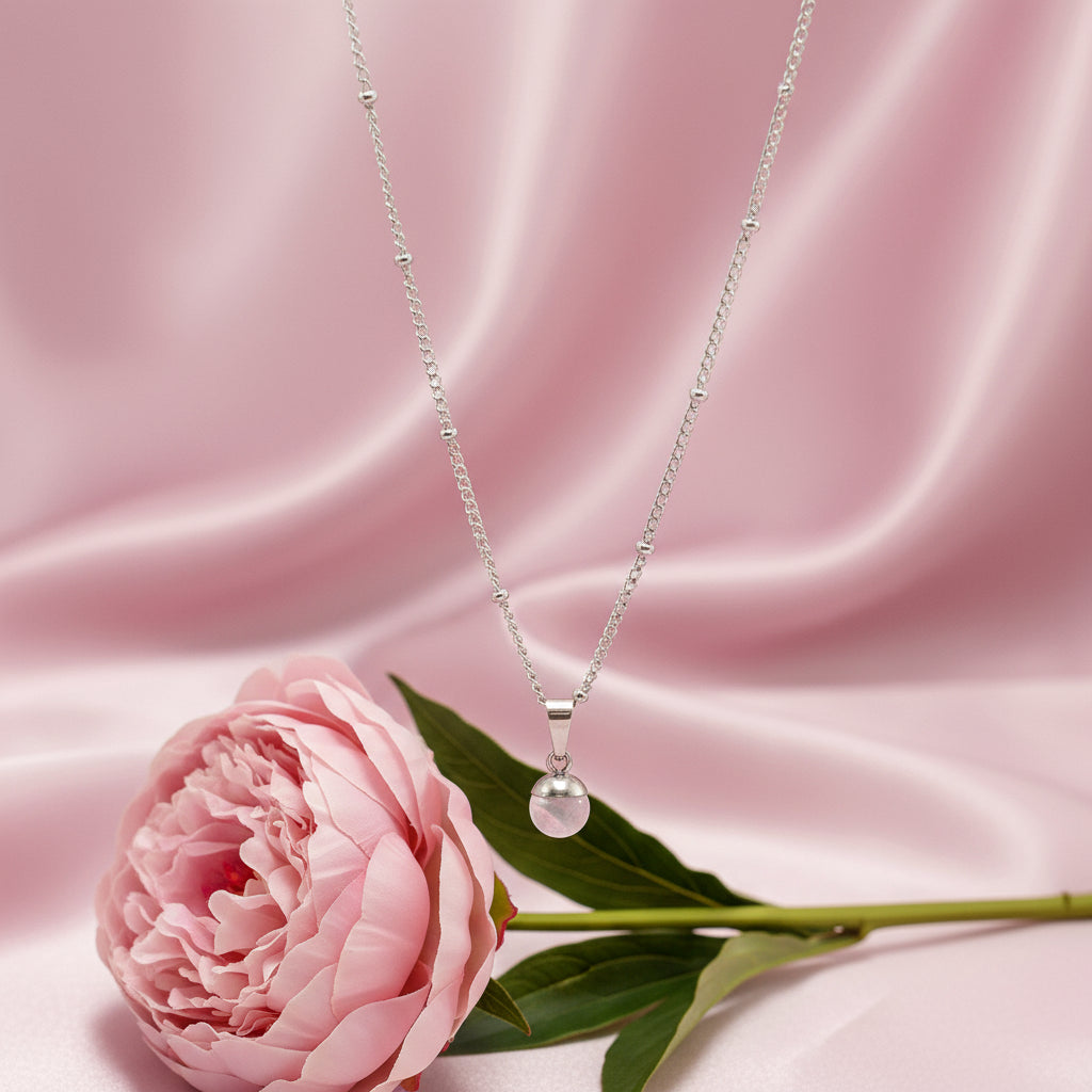 collier fin calcédoine bleu