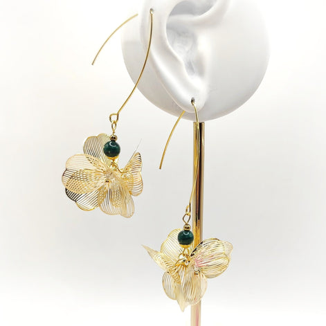 Boucles d'oreilles malachite